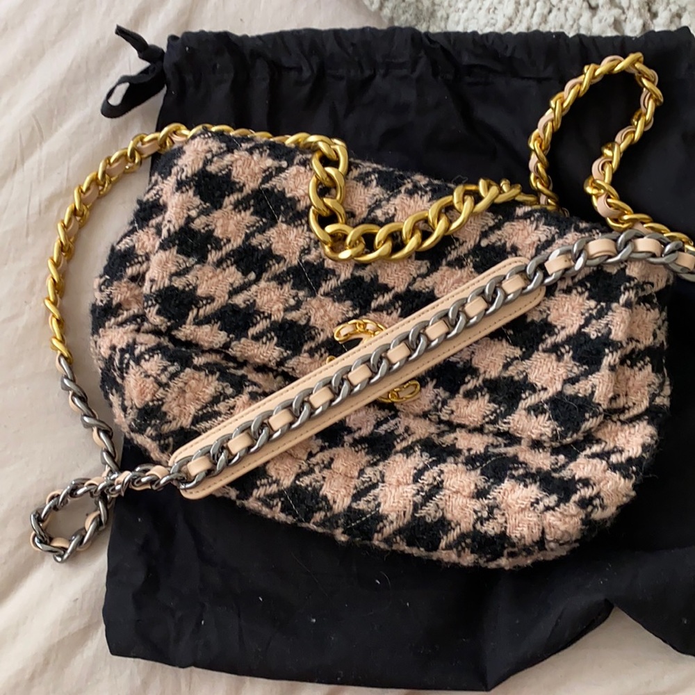 Tweed houndstooth crossbody